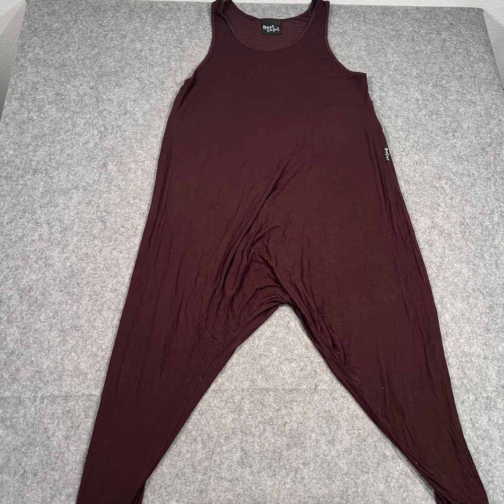 Momper Romper Sleeveless Ultra Soft Drop Crotch Harem Jumpsuit Boho Pockets XS